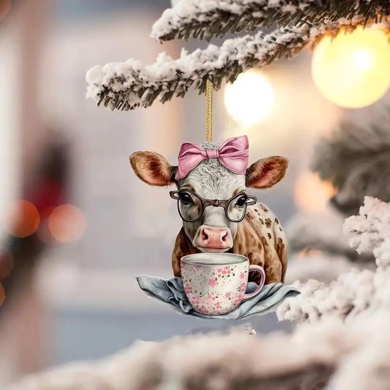 

Unique Flat Acrylic Car Rearview Mirror Hanging Decoration Perfect For Gifts Christmas