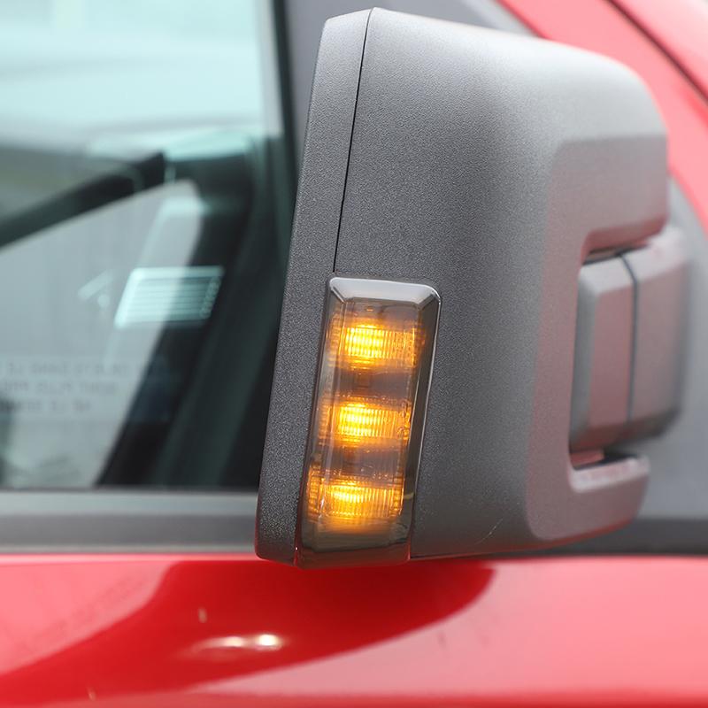 Car Reverse Mirror Turn Signal Light Lamp Decoration Guard For Ford F150 2021 Up Accessories Smocked Black