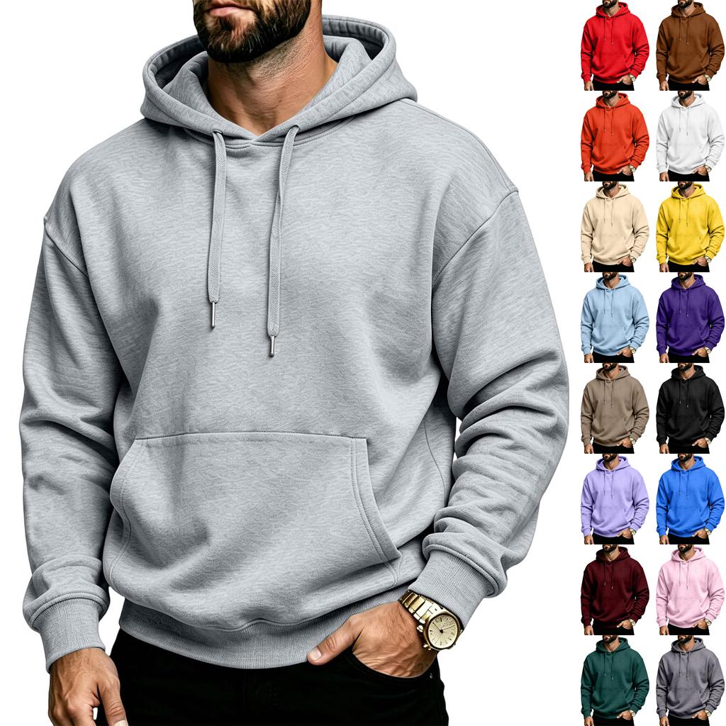Men's Long Sleeve Hooded Sweatshirt Casual Pullover