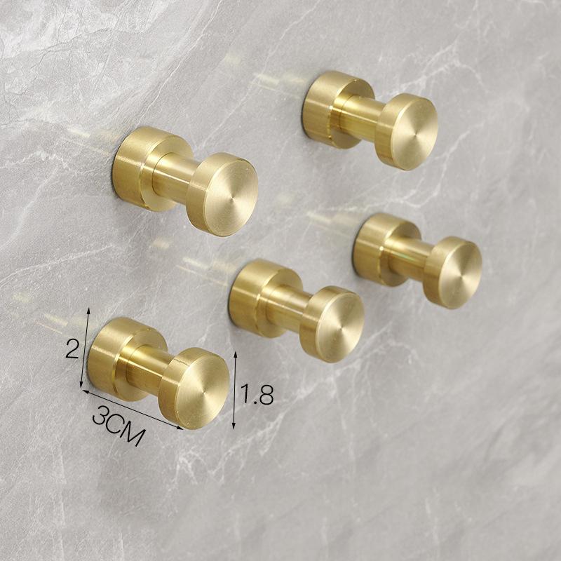 5pc/Set All Copper Hook Bathroom Door Back Coat Hook Single Hook Black/Brushed Gold Wall Coat Hat Towel Hook Bathroom Hardware