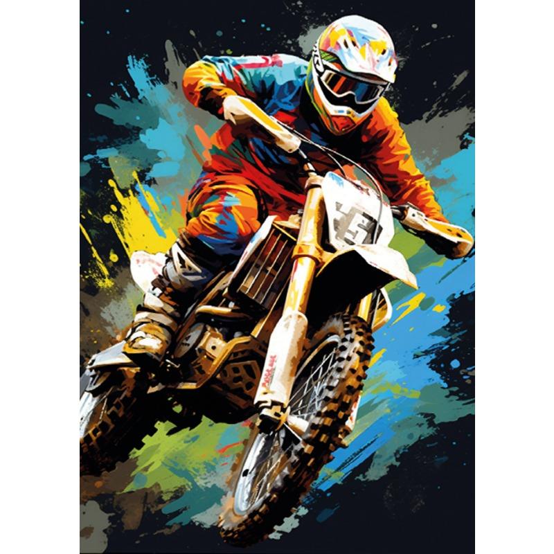 

Красочные Мотоцикл Мотокросс Постеры для езды на мотоцикле Спорт Холст Картина Вдохновляющее Настенное искусство Комната для мальчиков Домашний декор 21cm×30cm NoFrame