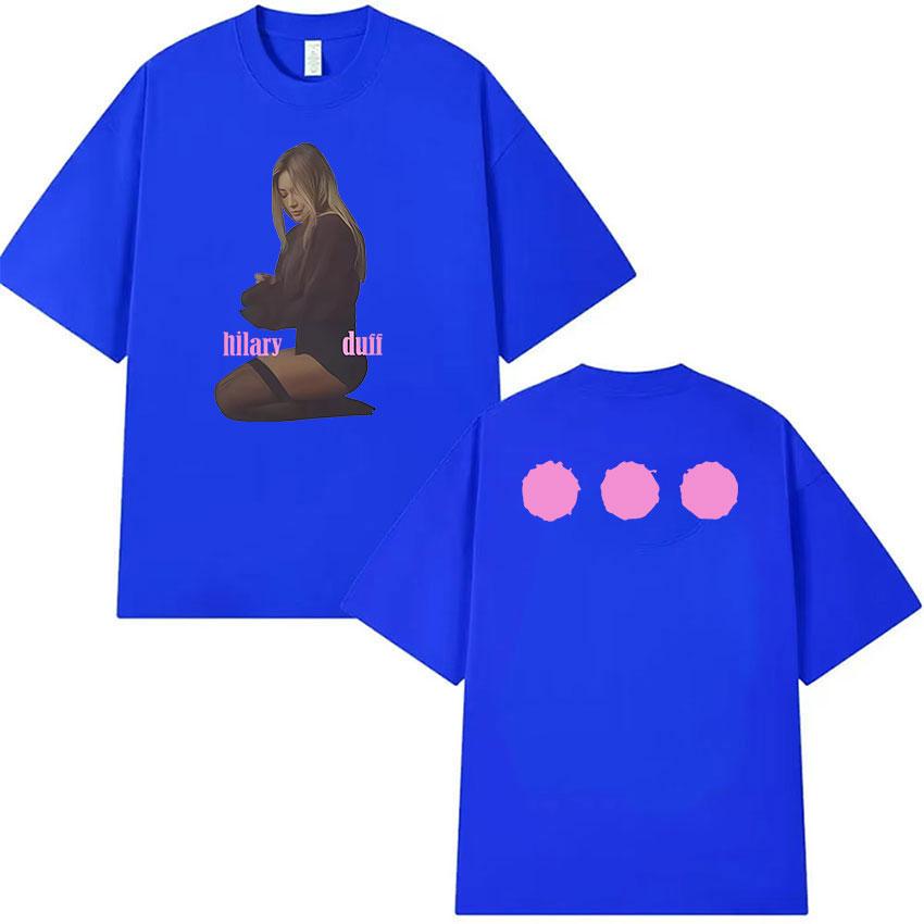 Hilary Duff Tour 2026 Merchandise T-shirt Unisex Dames Harajuku Kleding Esthetische Tops T-shirts Casual 100% Katoen Korte Mouw T-shirt