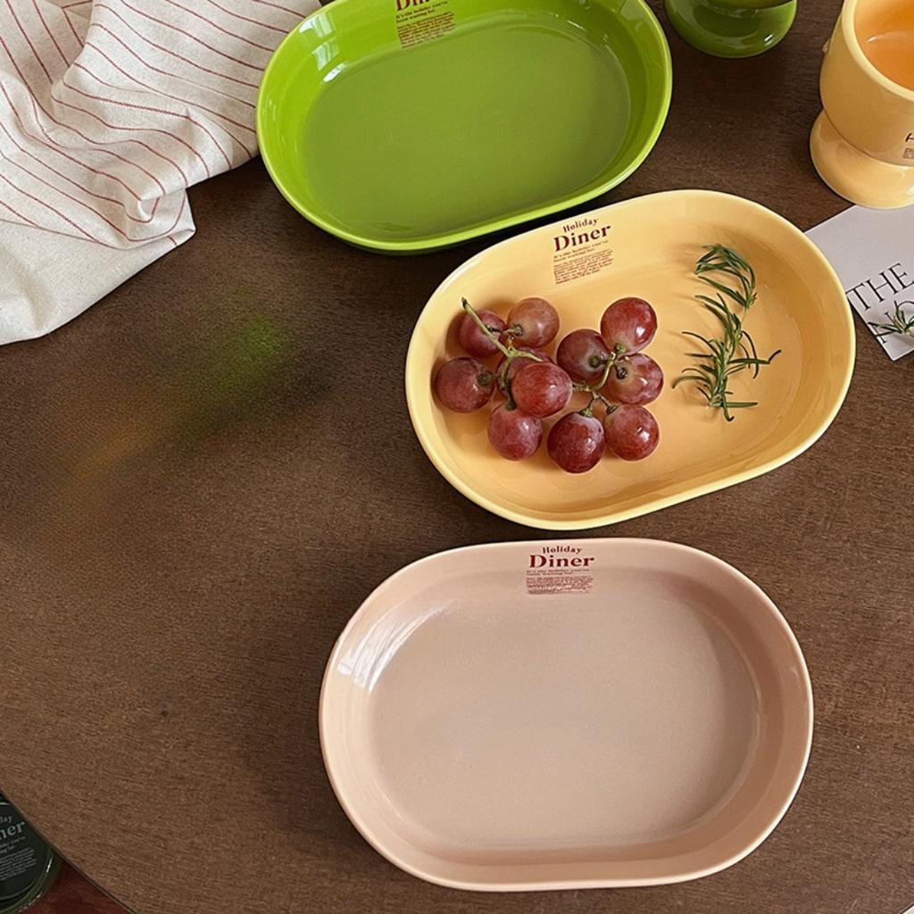 Ins wind exquisite ceramic plate tableware household western food plate steak pasta plate snack plate fruit salad plate