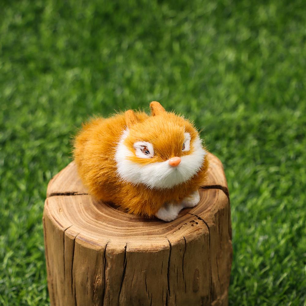 Mini Desktop Furnishings Lifelike Animal Rabbit Model Easter Rabbits Plush Toys Simulation