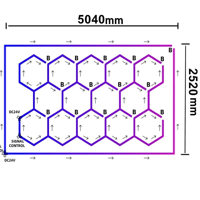 RGB Hexagon LED Light APP Control Honeycomb Garage Lamps 110-265V Music Sync for Bar Restaurant Room Decor Ceiling Lighting