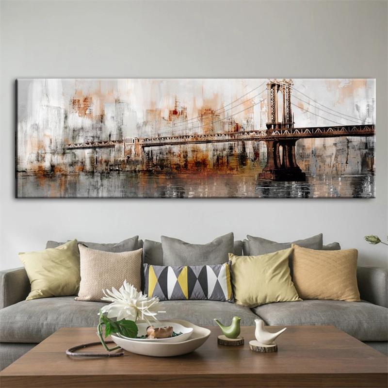 Vintage Golden Gate Bridge Canvas Painting Landscape Posters and Prints Wall Art Pictures Living Room Home Decor No Frame