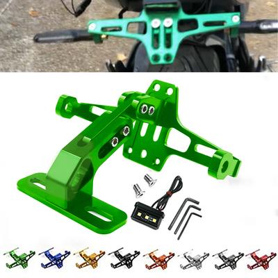 For KAWASAKI Z1000 Z1000SX Z800 Z750 NINJA 250 300 650R Z250 Z300 Z400 Z900 Universal Rear License Plate Mount Holder LED Light