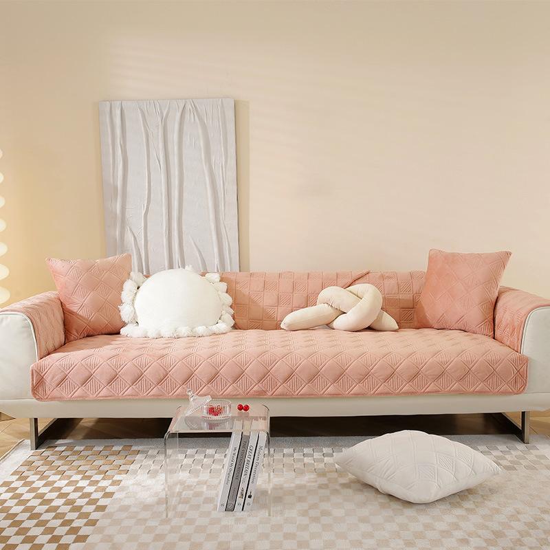 

Подушка для дивана Универсальная простая современная спинка Полотенце Нескользящий чехол Тканевая подушка Алмазный чехол для дивана 70*70cm розовый