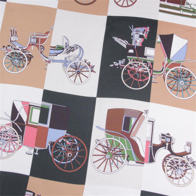90Cm Twill Silk Scarf Fashion Shawl Luxury Grid Carriage Square Scarf Women Hijab Bandana Foulard Neckerchief Head Scarves