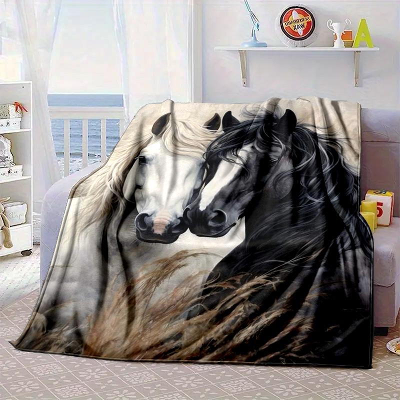 Blue Horse Dreams Blanket Flannel Blanket Throw Blanket Sofa Cover Blanket Soft Premium Blanket Picnic Blanket Tv Blanket Gifts