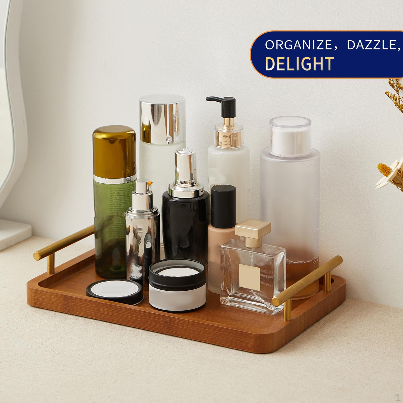 

Bamboo Serving Tray Coffee Table Multifunction Convenient Snacks Plate Platter for 30cmx19cmx1.5cm