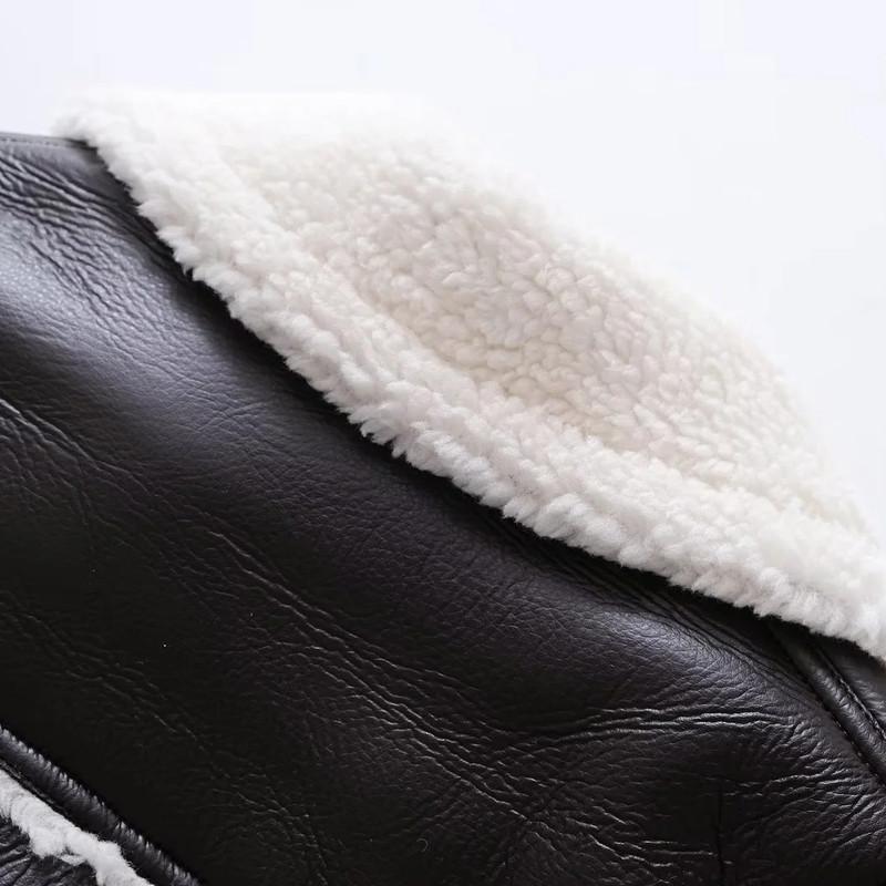 Autumn and Winter Women's Fashion Fur One Short Street Spice Biker Suit Jacket