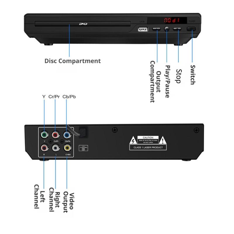 Disc-Player für Disc-Player NTSC USB-Eingang Fernbedienung Unterstützung für Heimkino Karaoke Musikzubehör