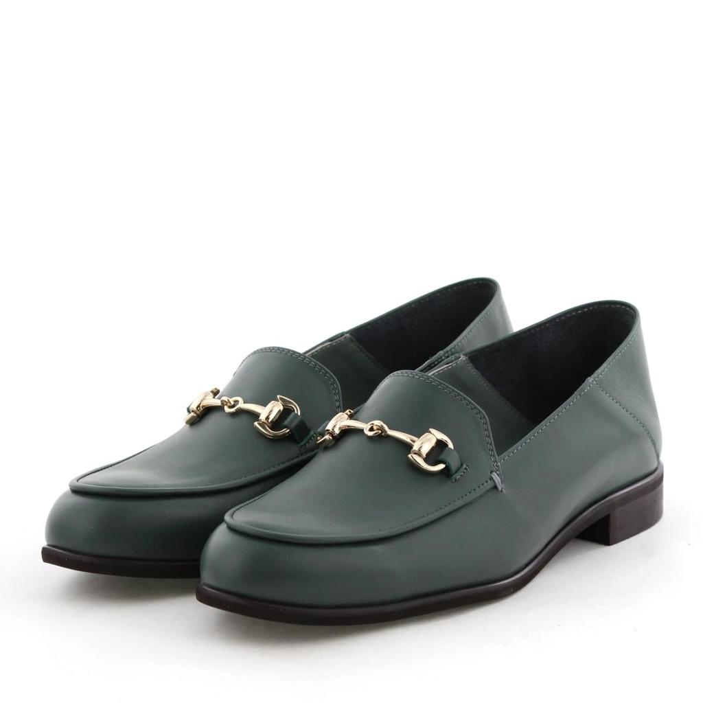 Genuine leather cushioned soft HIMIKO Himiko Babouche Bit Loafers 651304 Green 230