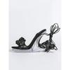 Neue Keilabsatz-Hochzeitsschuhe in Sonderform, sexy Auto-Modell-High Heels, transparente dicke Absätze, Kristall-Sandalen mit eckiger Spitze LFD-9930-10