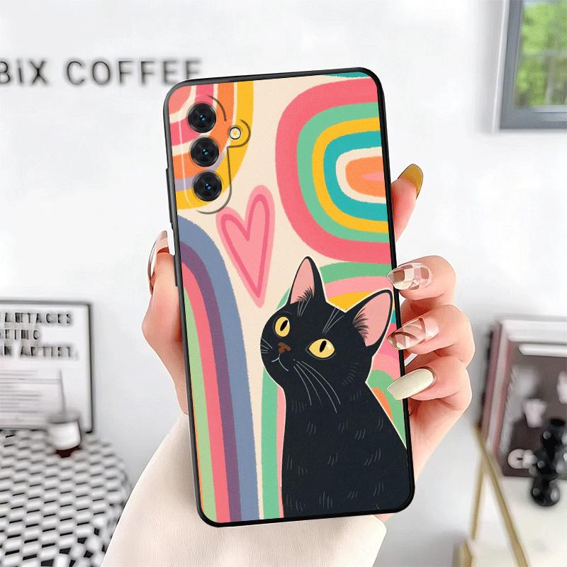 Cat Cute Kitten Cartoon Soft Phone Case for Samsung A17 A37 A57 A16 A26 A36 A56 A15 A25 A35 A55 A14 A24 A34 A54 A13 A23 A33 A53
