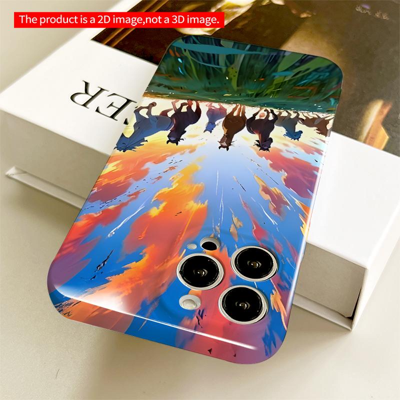 2DFlat Gallop Under Fireworks Sky All Inclusive Film Hard iPhone Case, Compatible with iPhone 18 Pro Max 17 16 15 14 13 12 11