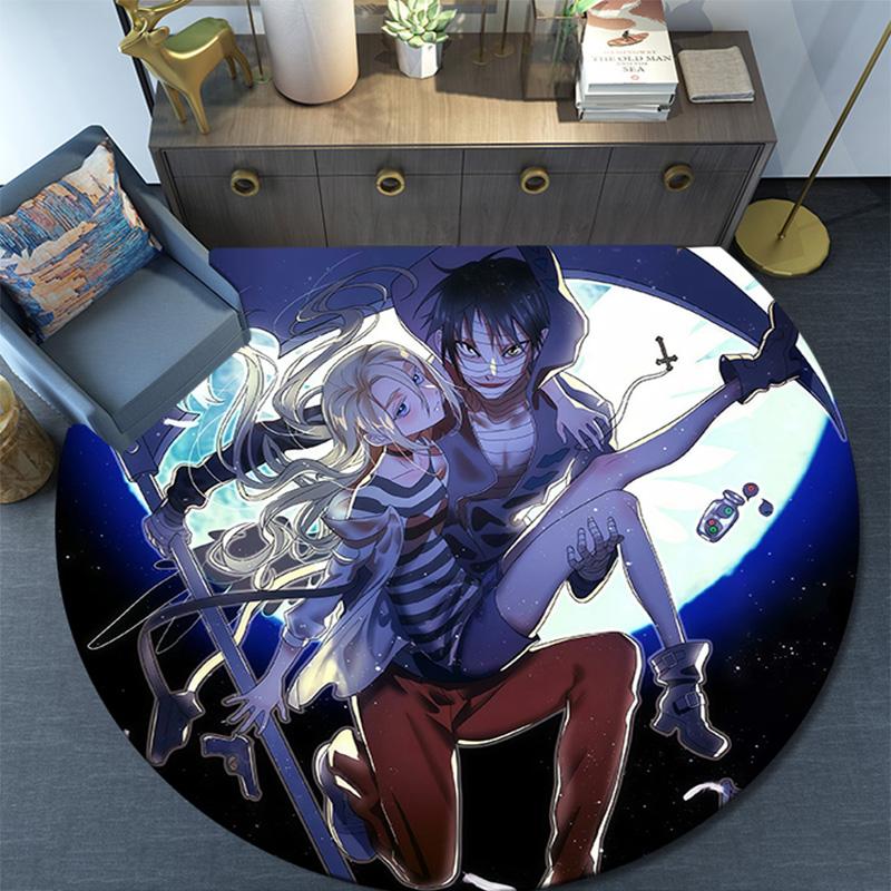 Angels of Death2 Round Area Rug,Carpet Rug for Living Room Bedroom Sofa Playroom Decor,Non-slip Floor Mat