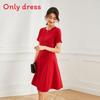 Summer Elegant A Line Dress With High Waist For Women In Solid Color