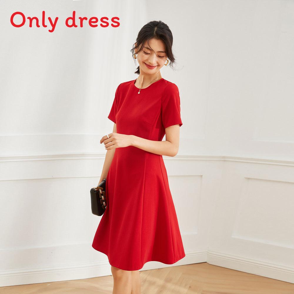 Summer Elegant A Line Dress With High Waist For Women In Solid Color