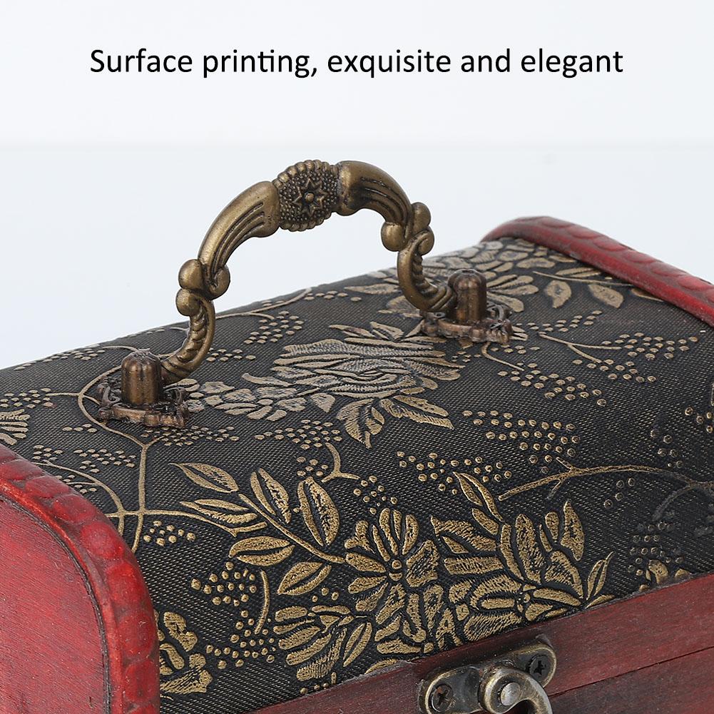 Vintage Τετράγωνο Κουτί Αποθήκευσης Κοσμημάτων Χειροποίητη Ξύλινη Διακοσμητική Βιτρίνα