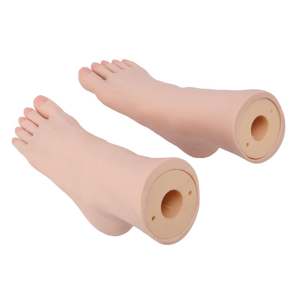 Silicone Foot Model Soft Touch Flexible Joint Positioning Realistic Mannequin Foot for Nail Art Jewe
