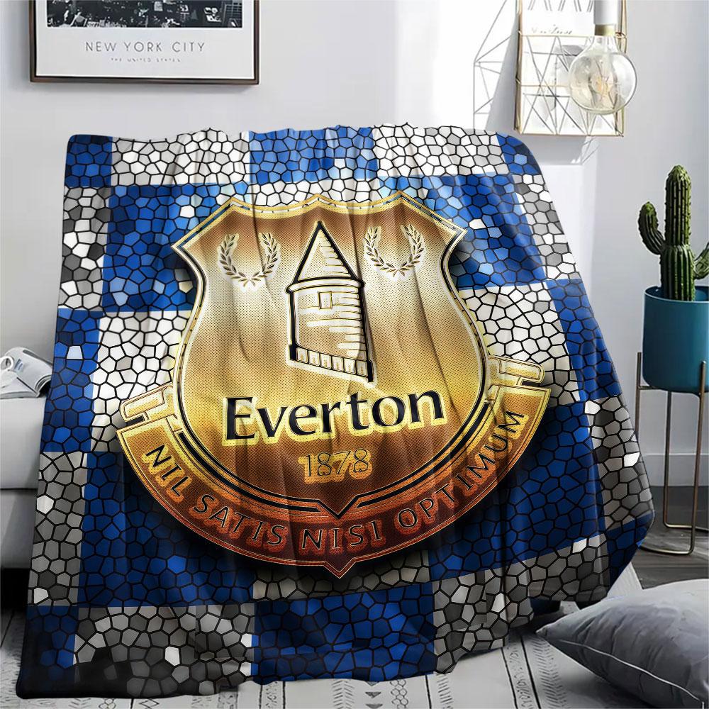 1PC Everton F.C Patterned Flannel Blanket Suitable For All Seasons for Home Decor Warmth and Comfort Gifts Holiday Present