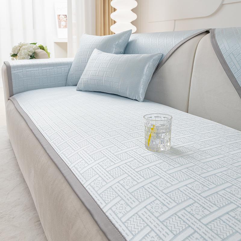 Sofa Cushion Summer Ice Silk Summer Mat Cushion Non-Slip Leather Sofa Cover Summer Rattan Mat Ice Pad Cover Cloth Single Piece