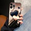 Heart-Shaped Design Black Soft Phone Cover Case for iPhone XS Max 15 16 14 Plus 13 12 11 17 Pro Max 7 8 Air XR
