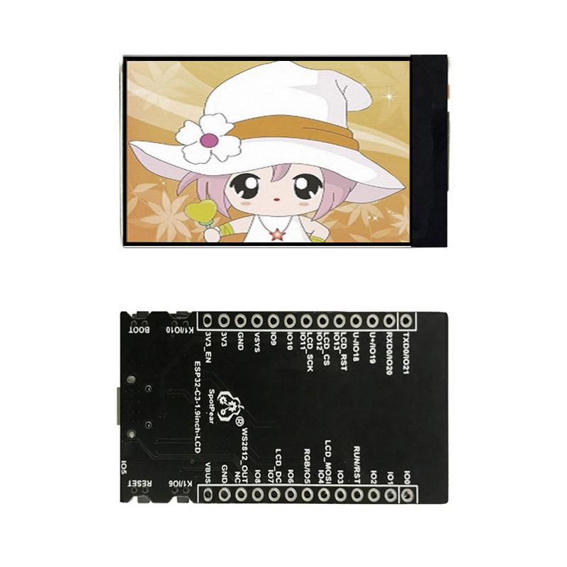 ESP32 C3 LVGL Dev Board with 1.9-Inch LCD - Small TV and Google Dinosaur Game, Arduino Compatible