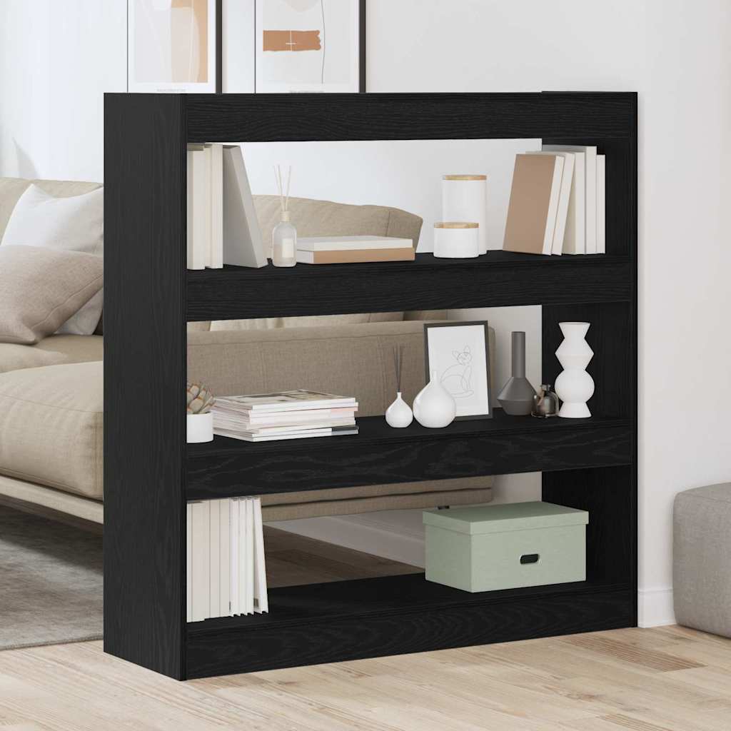 Bookshelf Black Oak Look 100 x 30 x 103 cm