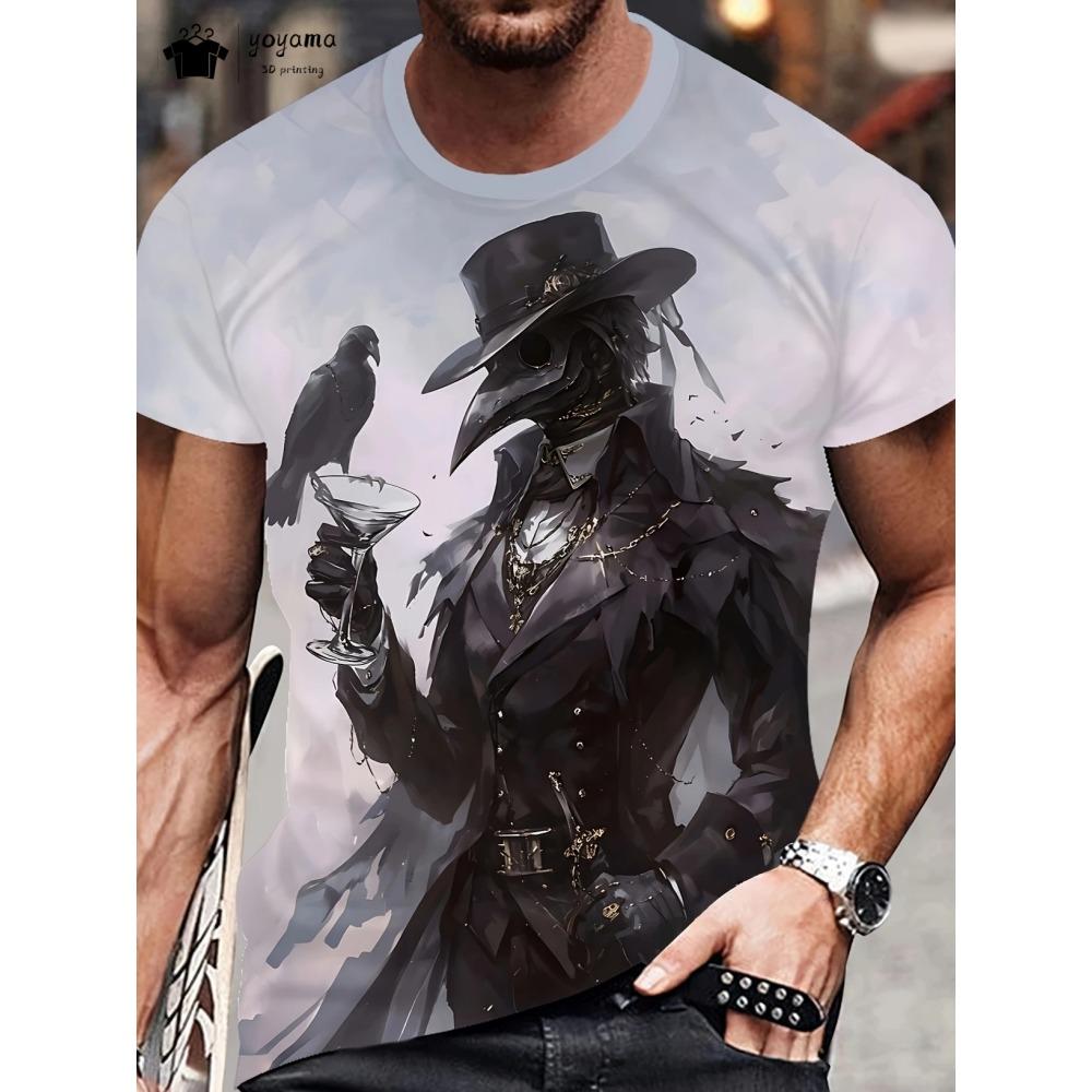 Eagle 3D Printed T-Shirt Men's Summer Outdoor Men's Short Sleeve Tee Round Neck Men's Top Peplum Casual Oversized Men's Clothing