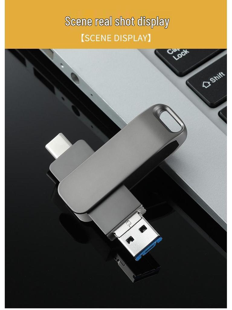 3-in-1 High-Speed Metal USB 3.0 - Phone, PC & Android, Custom Logo Option