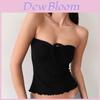 Summer Sleeveless Puff Sleeve Blouse With Ruffles For Women