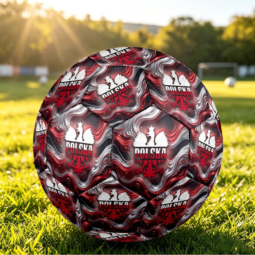 Poland Football Printed Size 5 Soccer Ball Wear Resistant Standard Adult Training Football Fan Gift for Indoor Outdoor Match Sports