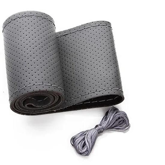 Durable Ventilate Car Steering Wheel Cover With Needles and Thread /summer Micro Fiber Leather Steering-Wheel Covers