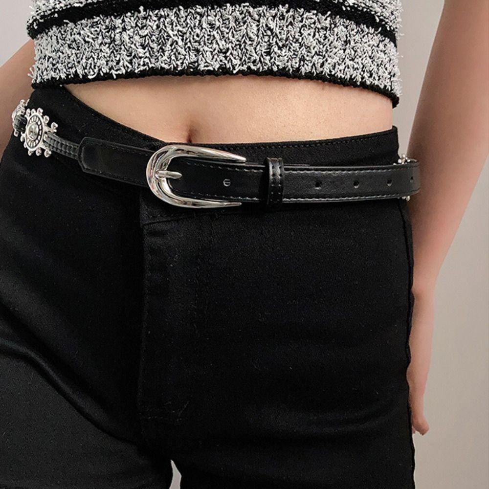 Punk Leather Belt Pin Buckle Chain Belt Trend Waist Strap