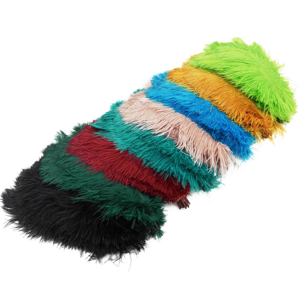 60Pcs/Lot Natural White Ostrich Feathers Handmade Craft Accessories Wedding Home Decorations