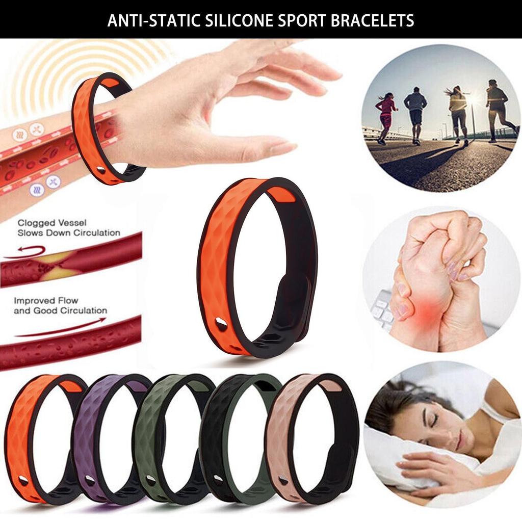 Far Infrared Negative Ions Wristband, Negative Ion -Static Sports Bracelet, -Static Silicone Sports Bracelet