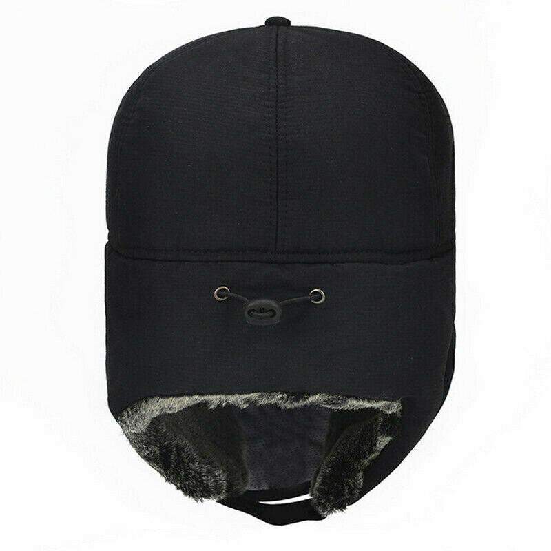 Men's Aviator Trapper Hat Winter Earflap Warm Russian Face Hat Ski Cap Outdoor