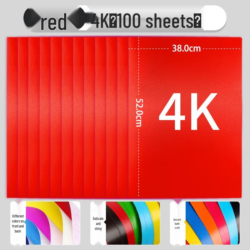 Red Wax Paper for Crafts: A4/A3 Red Sheets, Single/Double-Sided, Perfect for Origami, Window Decorations, and Kids' Projects.