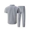 2025 Sommer Jacquard Revers Knopfleiste Herren Freizeit Outdoor Kurzarm Hemd Set