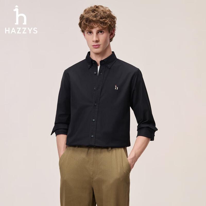 HAZZYS Men's Oxford Cloth Casual Long Sleeve Shirt