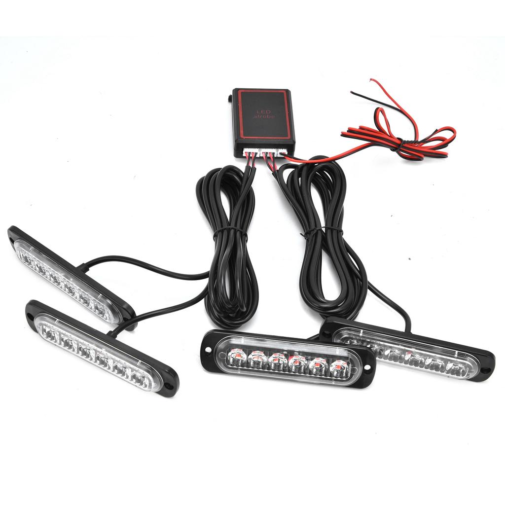 Car 4x6LED Sync Red Blue Strobe Flash Light LED Emergency Warning Lamp 12V with Remote Control