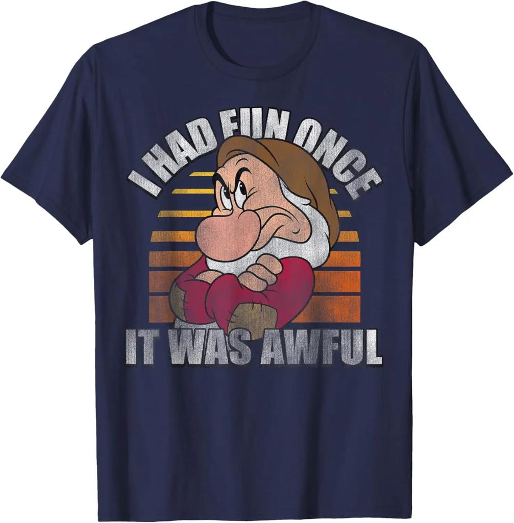 Hot Fashion Casual Snow White Grumpy I Had Fun Once It Was Awful T-Shirt S-4XL Summer Unisex