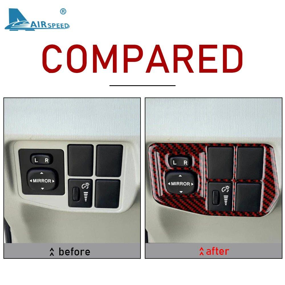 Real Soft Carbon Fiber for Toyota Prius 2010 2011 Accessories Interior Trim Car Headlight Side Mirror Switch Button Sticker