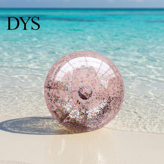 Outdoor Play Ball 16/24-Inch Inflatable Glitter Beach Leak-proof Clear Balls with Confetti Summer Pool Sequins Kids Adults Swimming Party Toy Durable