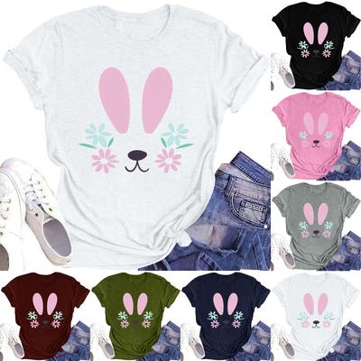 Women's Printed Round Neck Short-sleeved T-shirt Top