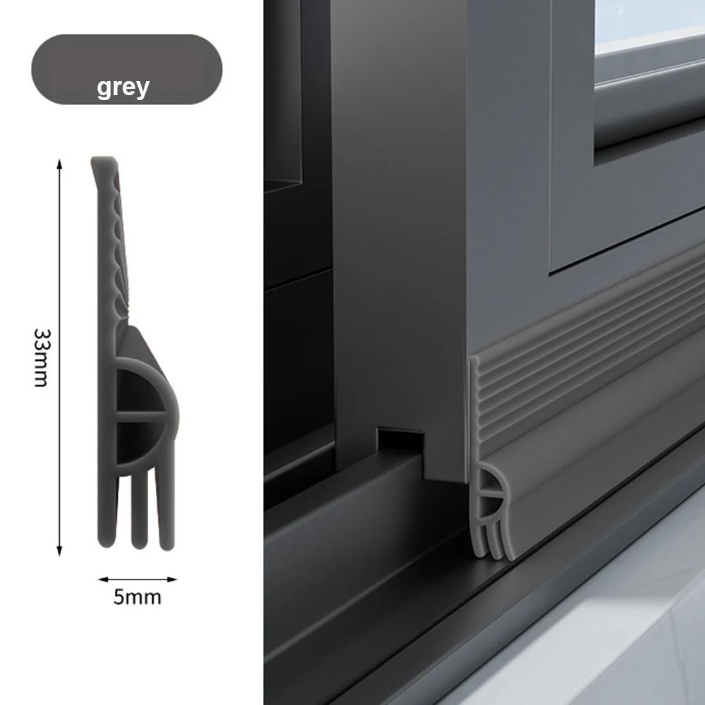 4/2m Sliding Window Seal Strip Self Adhesive Triple Sound Insulation Windproof Anti-Cold Door Under Flexible Weatherstrip Tape