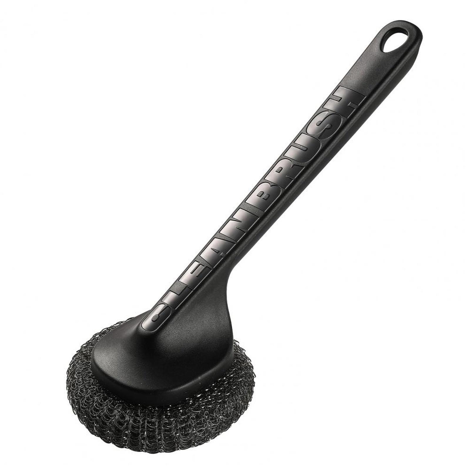Stainless Steel Cleaning Scrubber with Handle Replacement Steel Wool Ball Kitchen Pot Brush Durable Wire Scrubber for Household Dishwashing one size